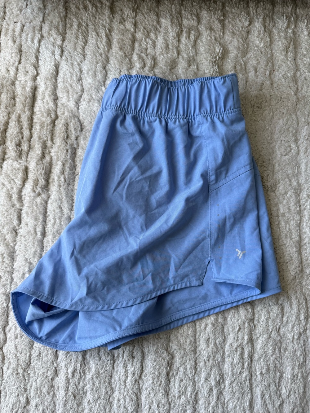 Light Blue Athletic Skort with Elastic Waist